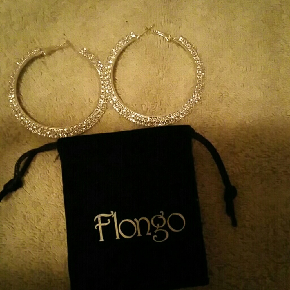 Crystal hoop earring
